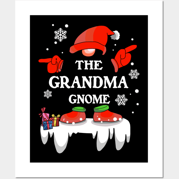 Grandma Gnome Buffalo Plaid Matching Family Christmas Pajama Wall Art by binnacleenta